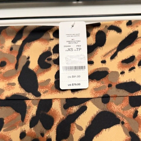New Bebe Animal Print Pencil Skirt Sz Xs. - Picture 3 of 6